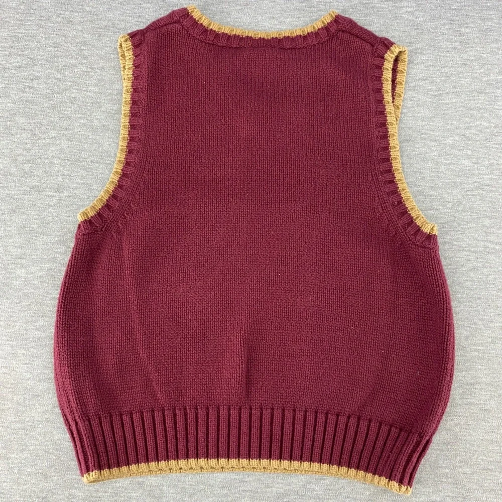 Gymboree Kids Burgundy Fair Isle Snowflake‎ Knit Vest Size XS 3-4 Cotton